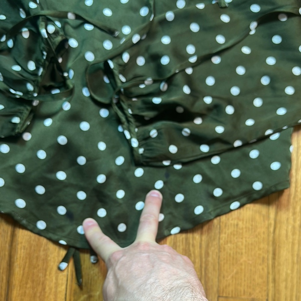 Akira Green Polka Dot Women's Top size Small Party Summer Fun Sexy Feminine - Picture 7 of 7